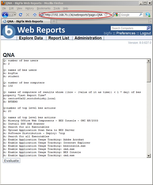 QnA for Web Reports