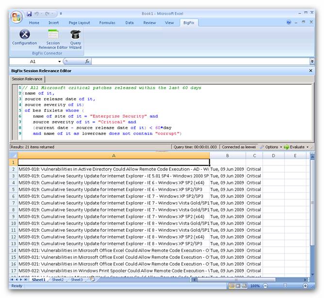 Session Relevance Editor